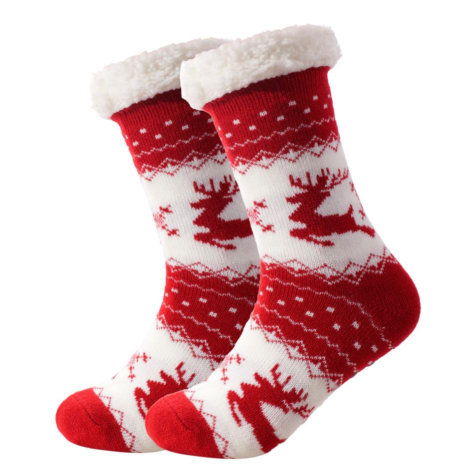 Cozy socks red/white with reindeer