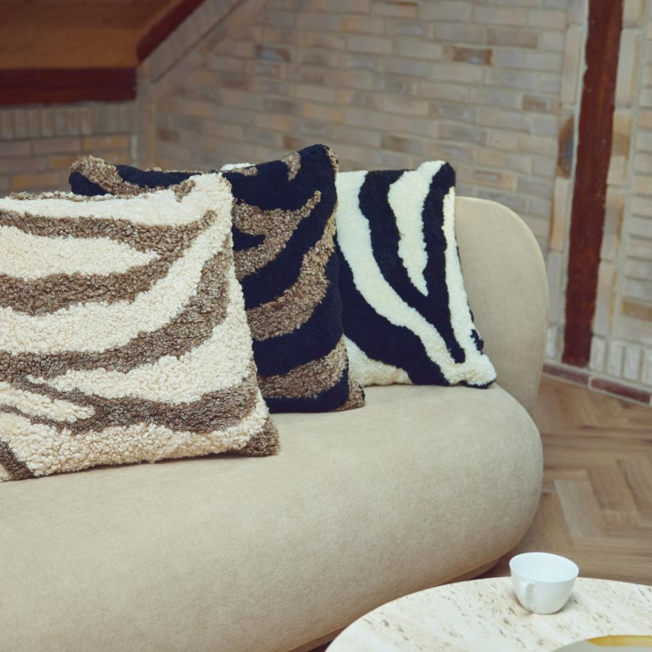 Zebra Cushions - Sheepskin