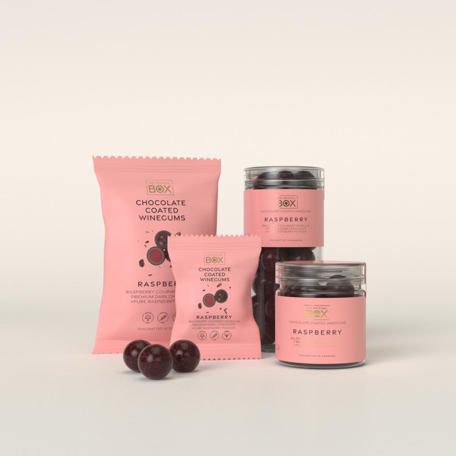 CHOCOLATE COATED WINEGUMS - RASPBERRY