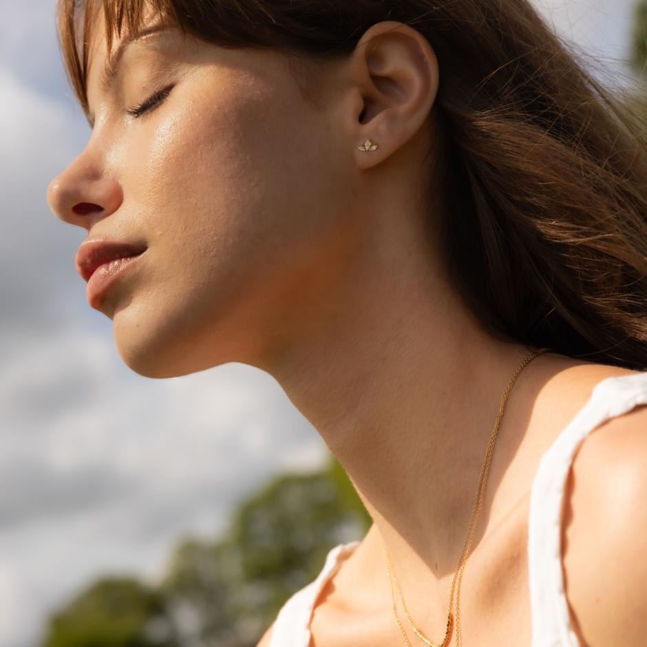 Inner Peace Lotus diamant ørestik