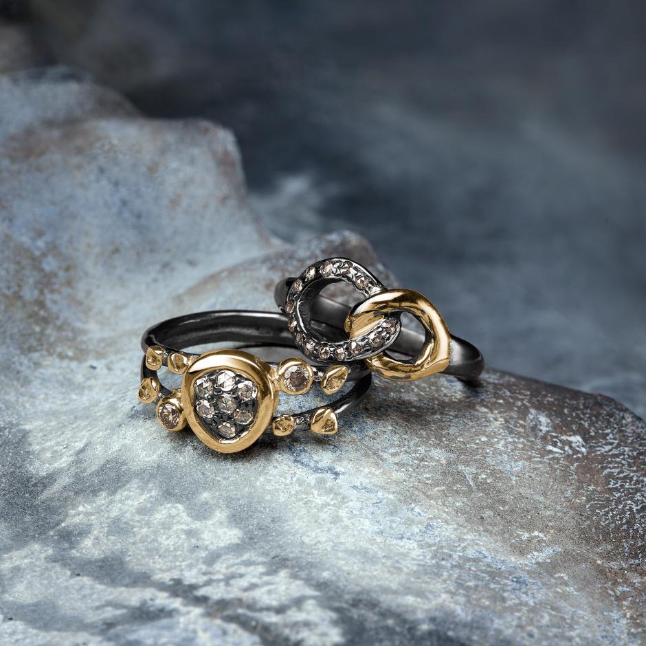 By Birdie ringe Onassis Duo Pavé og Lex