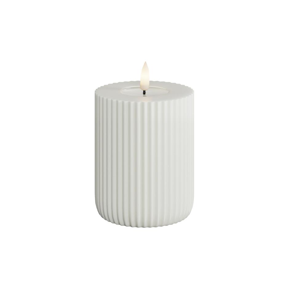 White Solid Stripe Candle D: 8 * 10 cm