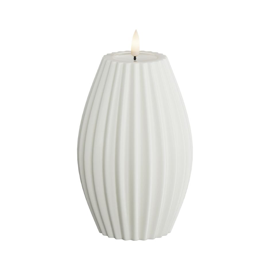 White Round Stripe Candle D: 10 * 15 cm