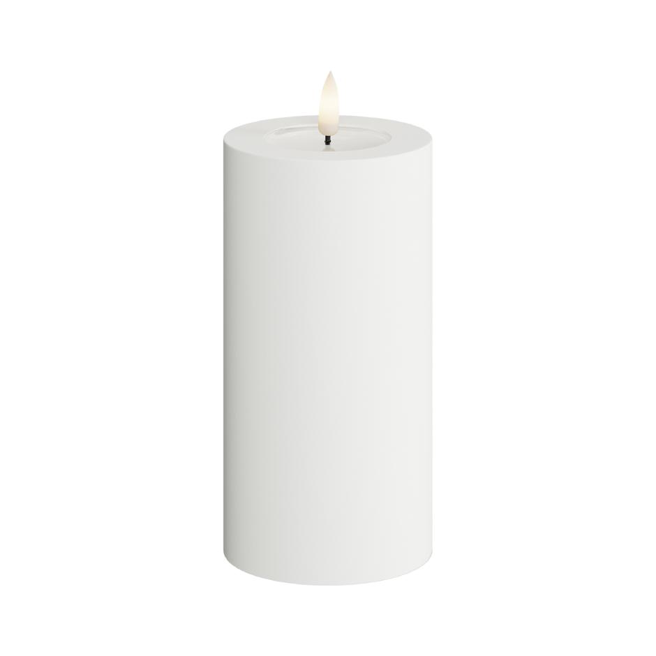 White Outdoor LED Candle D: 7,5 * 15 cm