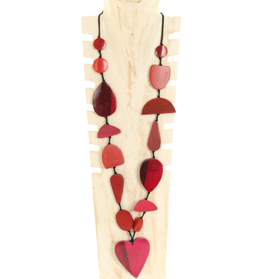 Træ halskæde PM80143 med hjerte
