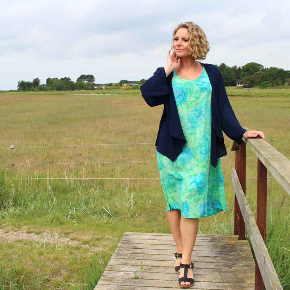 Håndmalet batik kort ærmeløs kjole KT6275T