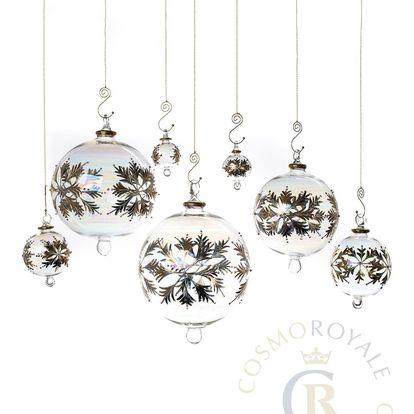 JULEKUGLER MUNDBLÆST MED GULD & HVIDGULD