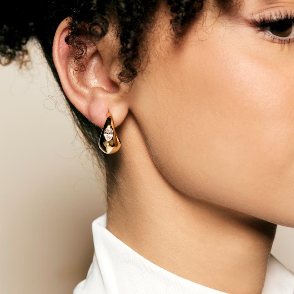 Essence Reflection Hoops (hvid eller champagne zirkonia)