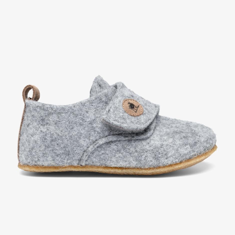 Hjemmesko uldfilt - Børn (Lysegrå)