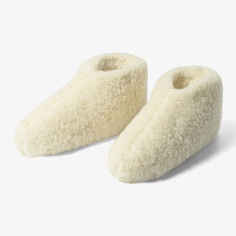 Uldhjemmesko – hvid (Lav model)