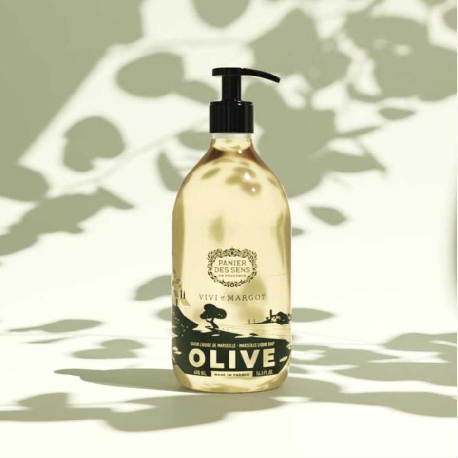 Panier Des Sens Marseille sæbe Oliven olie 490ml Glas flaske